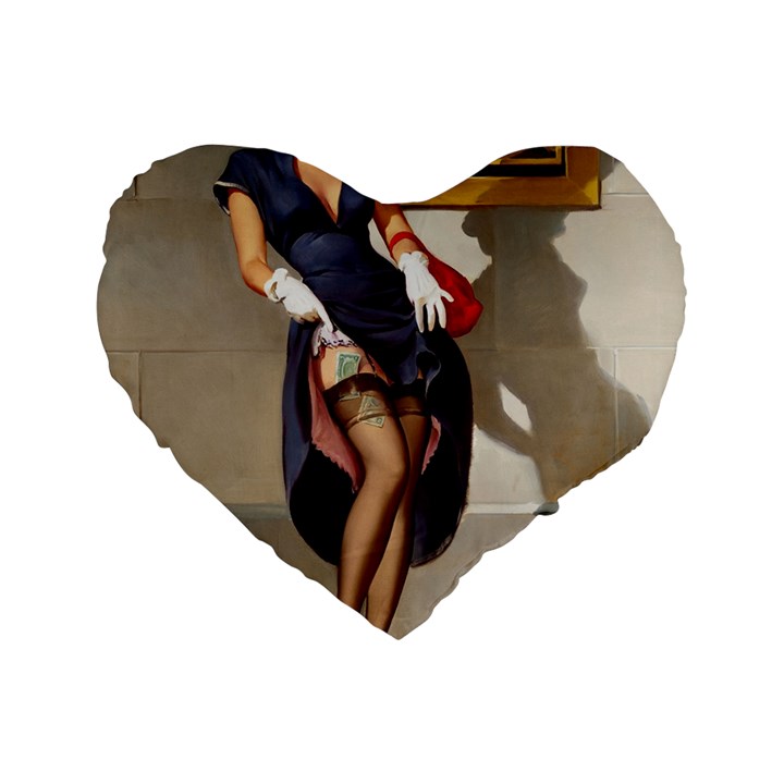 Retro Pin-up Girl 16  Premium Heart Shape Cushion 