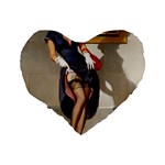 Retro Pin-up Girl 16  Premium Heart Shape Cushion  Back