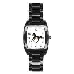 Running Horse Men s Stainless Steel Barrel Analog Watch by mysticalimages