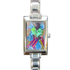 Rain Rectangular Italian Charm Watch by JacklyneMae