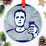 Snapshot blue Round Ornament (Two Sides) Front