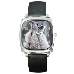 Wolf Square Leather Watch