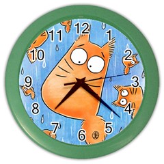 Pookiecat Clock Wall Clock (color) by PookieCatWorld