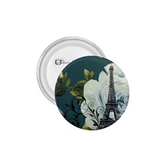 Blue Roses Vintage Paris Eiffel Tower Floral Fashion Decor 1 75  Button by chicelegantboutique