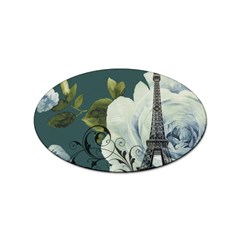 Blue Roses Vintage Paris Eiffel Tower Floral Fashion Decor Sticker 100 Pack (oval) by chicelegantboutique