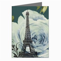 Blue Roses Vintage Paris Eiffel Tower Floral Fashion Decor Greeting Card (8 Pack) by chicelegantboutique