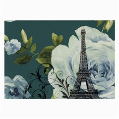 Blue Roses Vintage Paris Eiffel Tower Floral Fashion Decor Glasses Cloth (large, Two Sided)