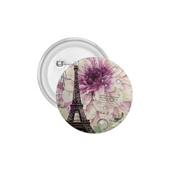 Purple Floral Vintage Paris Eiffel Tower Art 1 75  Button by chicelegantboutique