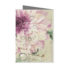 Purple Floral Vintage Paris Eiffel Tower Art Mini Greeting Card (8 Pack) by chicelegantboutique