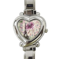 Purple Floral Vintage Paris Eiffel Tower Art Heart Italian Charm Watch  by chicelegantboutique