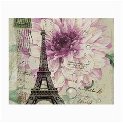 Purple Floral Vintage Paris Eiffel Tower Art Glasses Cloth (small)