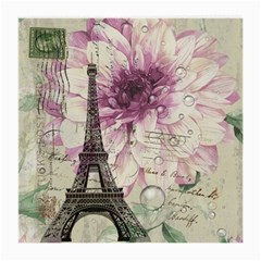 Purple Floral Vintage Paris Eiffel Tower Art Glasses Cloth (medium, Two Sided) by chicelegantboutique