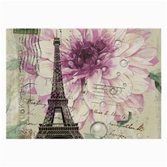 Purple Floral Vintage Paris Eiffel Tower Art Glasses Cloth (large, Two Sided) by chicelegantboutique