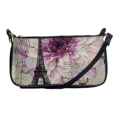 Purple Floral Vintage Paris Eiffel Tower Art Evening Bag by chicelegantboutique