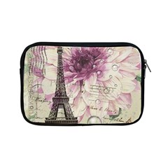 Purple Floral Vintage Paris Eiffel Tower Art Apple Ipad Mini Zipper Case by chicelegantboutique