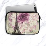 Purple Floral Vintage Paris Eiffel Tower Art Apple iPad Mini Zipper Case Front