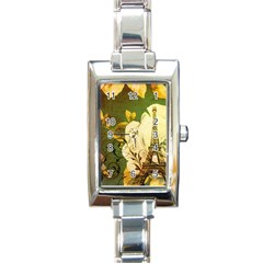 Floral Eiffel Tower Vintage French Paris Rectangular Italian Charm Watch by chicelegantboutique