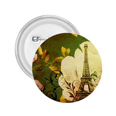 Floral Eiffel Tower Vintage French Paris 2 25  Button by chicelegantboutique