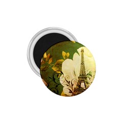 Floral Eiffel Tower Vintage French Paris 1 75  Button Magnet