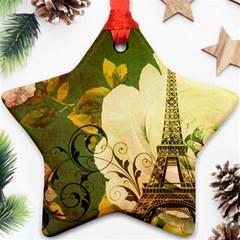 Floral Eiffel Tower Vintage French Paris Star Ornament by chicelegantboutique