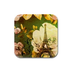 Floral Eiffel Tower Vintage French Paris Drink Coasters 4 Pack (square)