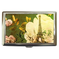 Floral Eiffel Tower Vintage French Paris Cigarette Money Case by chicelegantboutique