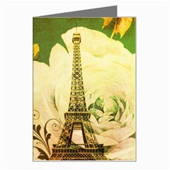 Floral Eiffel Tower Vintage French Paris Greeting Card