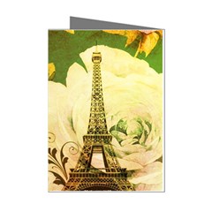 Floral Eiffel Tower Vintage French Paris Mini Greeting Card (8 Pack) by chicelegantboutique