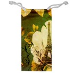 Floral Eiffel Tower Vintage French Paris Jewelry Bag Front