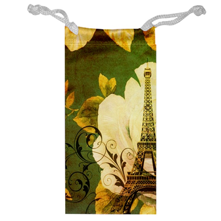 Floral Eiffel Tower Vintage French Paris Jewelry Bag