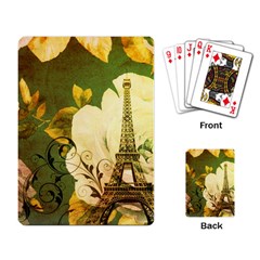 Floral Eiffel Tower Vintage French Paris Playing Cards Single Design by chicelegantboutique