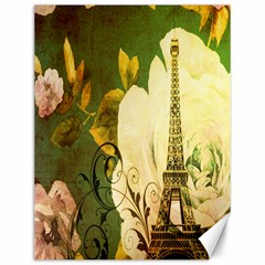 Floral Eiffel Tower Vintage French Paris Canvas 12  X 16  (unframed) by chicelegantboutique