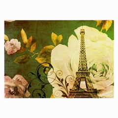 Floral Eiffel Tower Vintage French Paris Glasses Cloth (large, Two Sided)