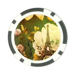 Floral Eiffel Tower Vintage French Paris Poker Chip