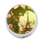 Floral Eiffel Tower Vintage French Paris 4-Port USB Hub (One Side) Front