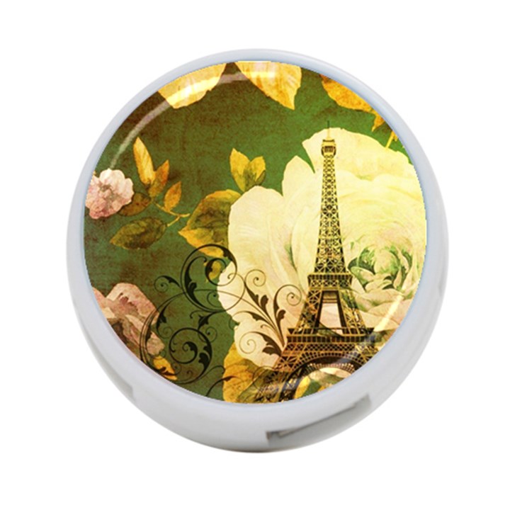 Floral Eiffel Tower Vintage French Paris 4-Port USB Hub (One Side)