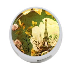 Floral Eiffel Tower Vintage French Paris 4-port Usb Hub (two Sides) by chicelegantboutique