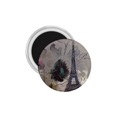 Floral Vintage Paris Eiffel Tower Art 1 75  Button Magnet by chicelegantboutique