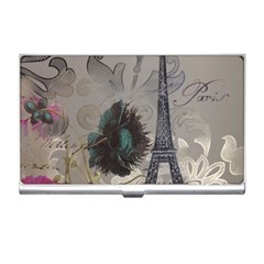 Floral Vintage Paris Eiffel Tower Art Business Card Holder by chicelegantboutique