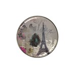 Floral Vintage Paris Eiffel Tower Art Golf Ball Marker (for Hat Clip) Front