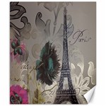 Floral Vintage Paris Eiffel Tower Art Canvas 8  x 10  (Unframed) 8.15 x9.66  Canvas - 1