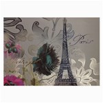 Floral Vintage Paris Eiffel Tower Art Glasses Cloth (Large, Two Sided) Back