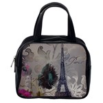 Floral Vintage Paris Eiffel Tower Art Classic Handbag (One Side) Front