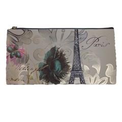 Floral Vintage Paris Eiffel Tower Art Pencil Case by chicelegantboutique