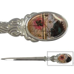 Vintage Bird Poppy Flower Botanical Art Letter Opener by chicelegantboutique