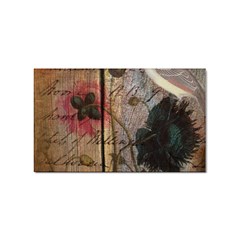 Vintage Bird Poppy Flower Botanical Art Sticker 100 Pack (rectangle) by chicelegantboutique