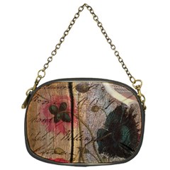 Vintage Bird Poppy Flower Botanical Art Chain Purse (one Side) by chicelegantboutique