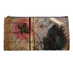 Vintage Bird Poppy Flower Botanical Art Pencil Case by chicelegantboutique