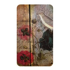 Vintage Bird Poppy Flower Botanical Art Memory Card Reader (rectangular) by chicelegantboutique