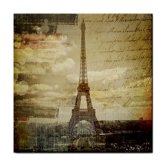 Elegant Vintage Paris Eiffel Tower Art Ceramic Tile by chicelegantboutique